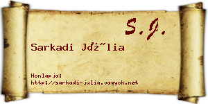 Sarkadi Júlia névjegykártya