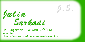 julia sarkadi business card